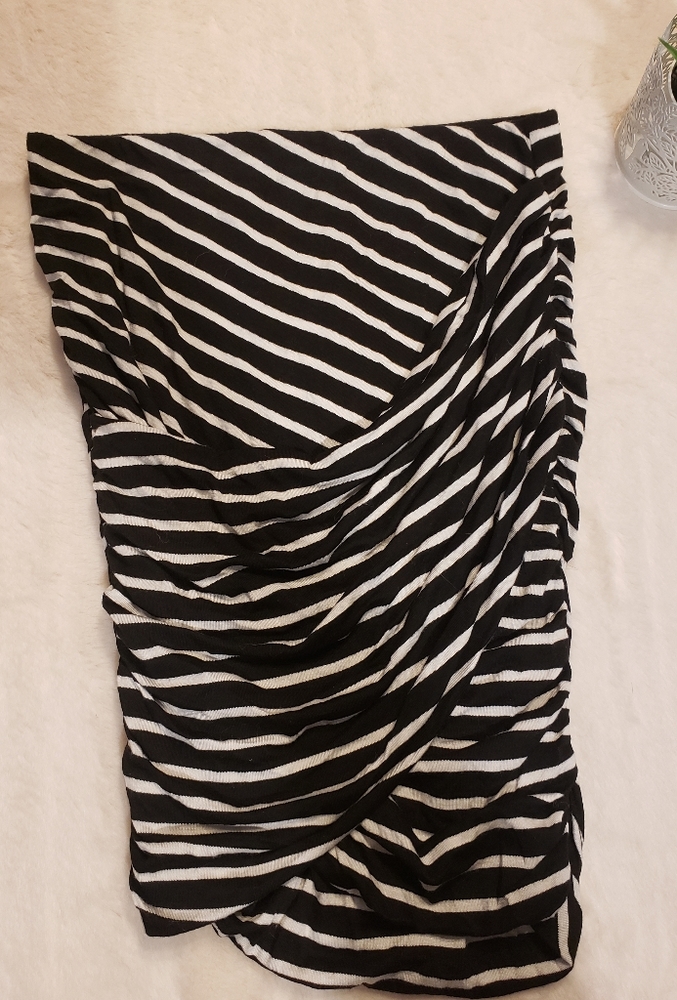 Black& white striped skirt